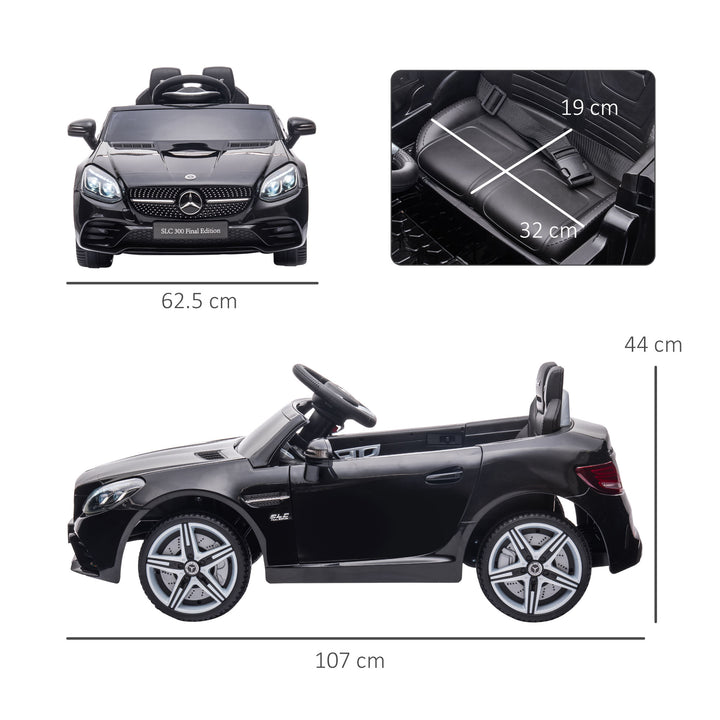 Benz SLC 300 Licensed 12V Kids Electric Ride On, with Music, Remote Control, LED Headlights, Horn, Black