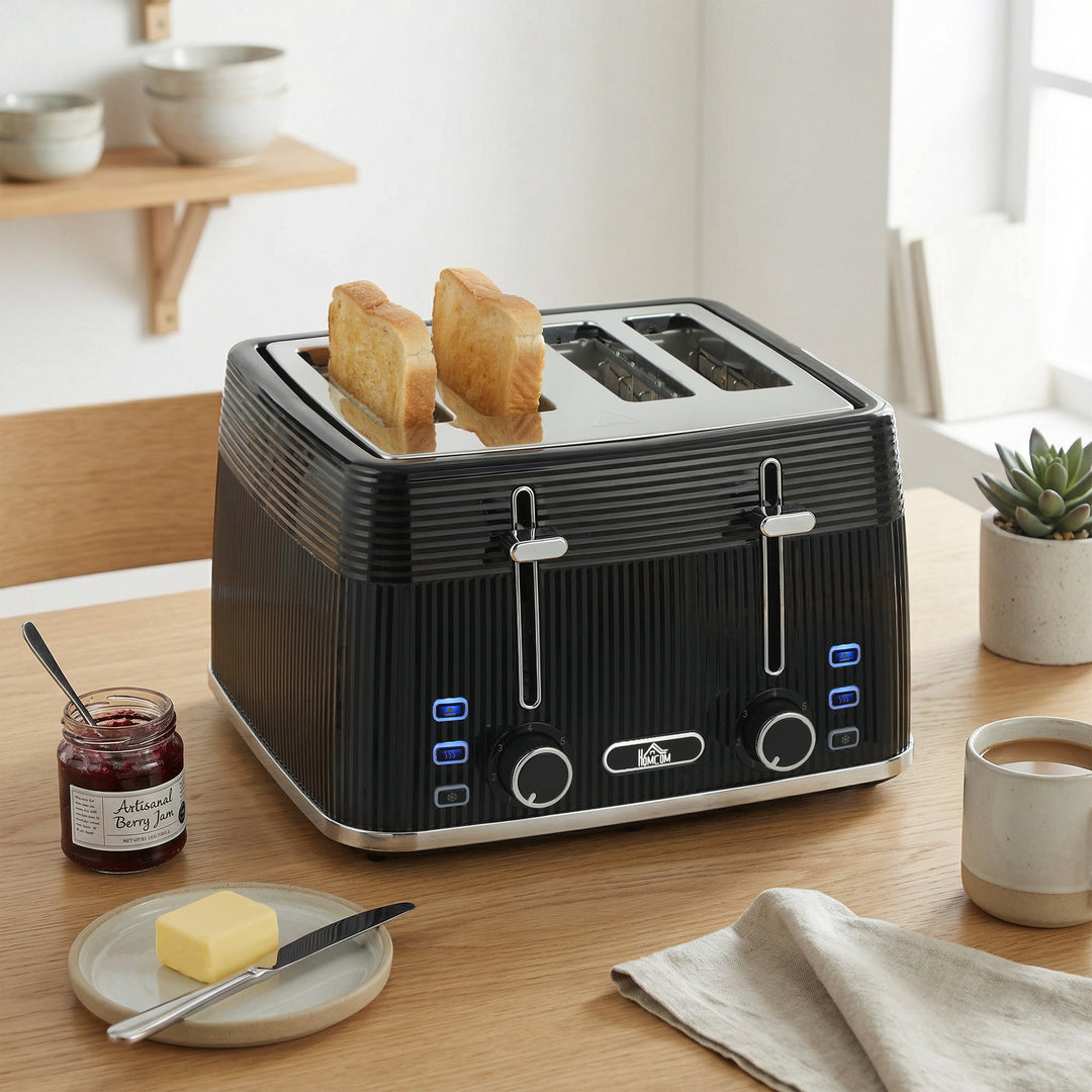 4 Slice Toaster with 7 Browning Levels, Bread Toaster with Removable C