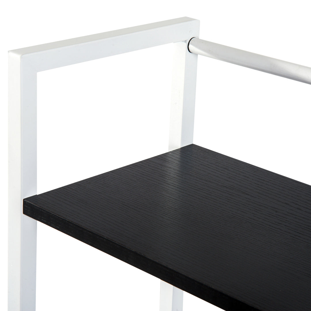 Computer Desk with Storage Shelves on Left or Right, Industrial Reversible Writing Desk for Home Office, Study, Easy Assembly, 120 x 64 x 121cm, Black and White