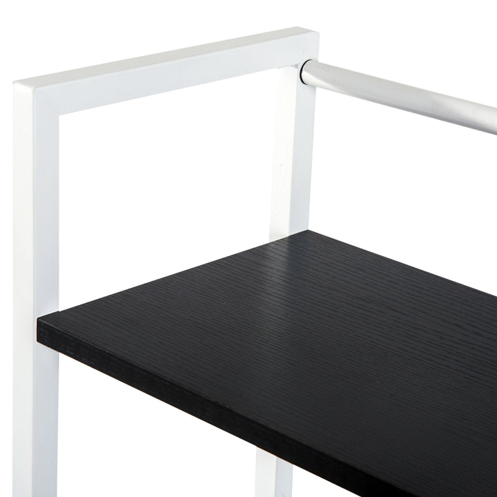 Computer Desk with Storage Shelves on Left or Right, Industrial Reversible Writing Desk for Home Office, Study, Easy Assembly, 120 x 64 x 121cm, Black and White