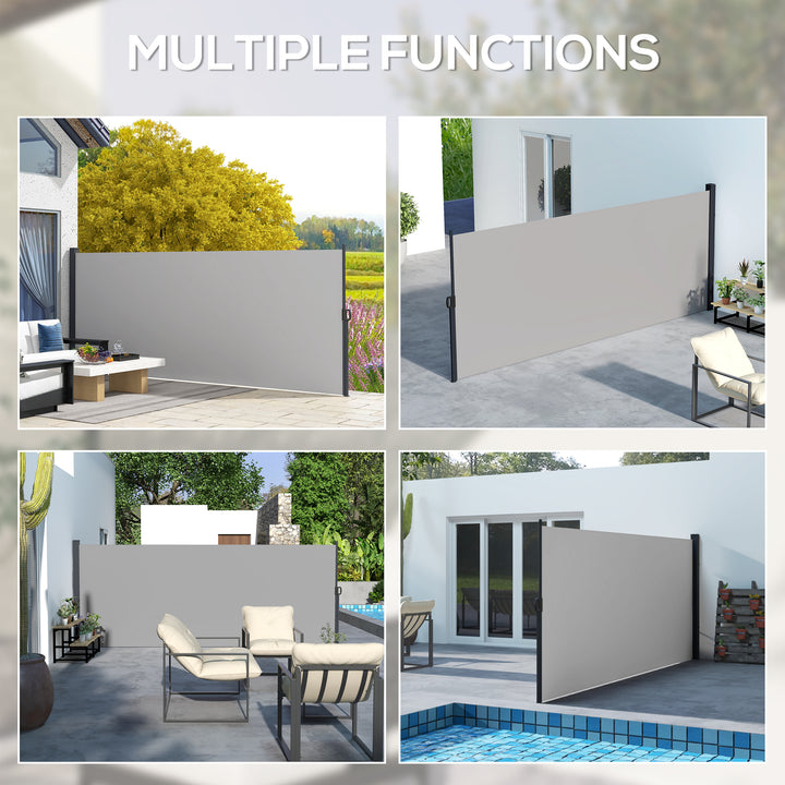 400 x x 160cm Retractable Side Awning - Light Grey