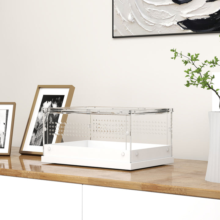 Acrylic Reptile Terrarium with Top Sliding Door, Vents, for Snake, Fro