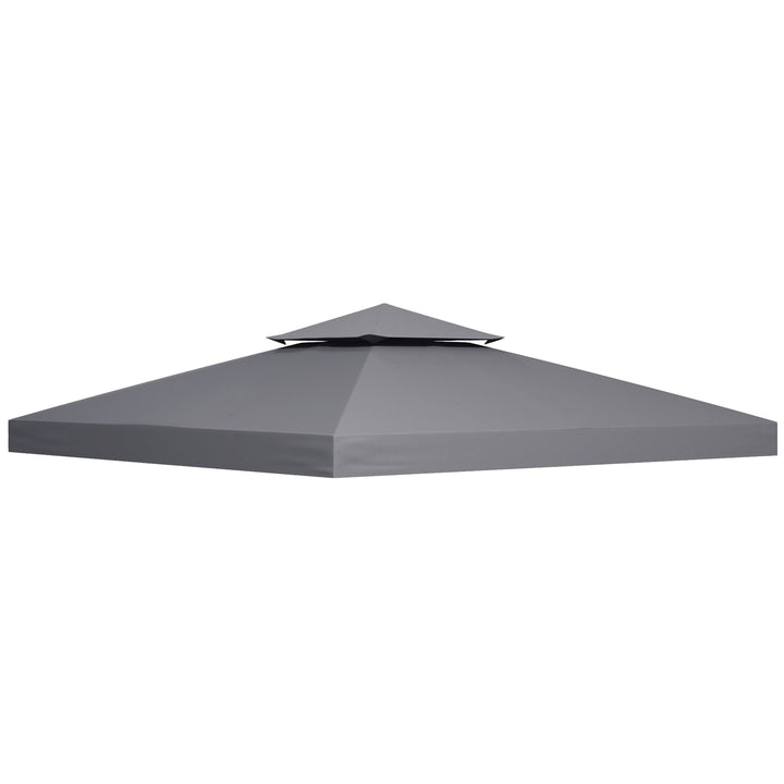 3(m) Gazebo Top Cover Double Tier Canopy Replacement Pavilion Roof Deep Grey