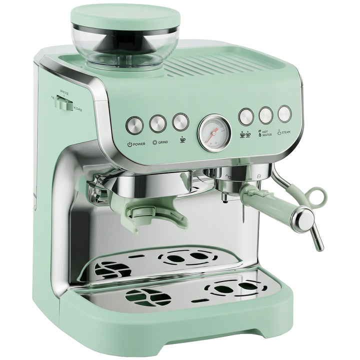 15 Bar Coffee Machine, with Adjustable Grind, Steamer and Accessories 