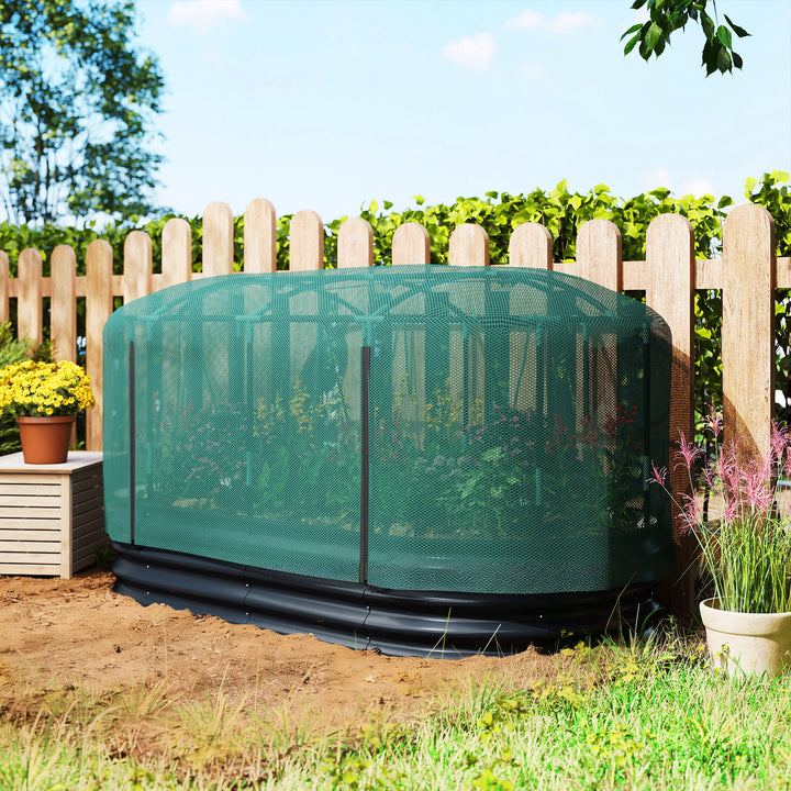 Galvanised Raised Garden Bed Kit with Self Watering System and Mesh Cover, Garden Boxes, 6x3Ft