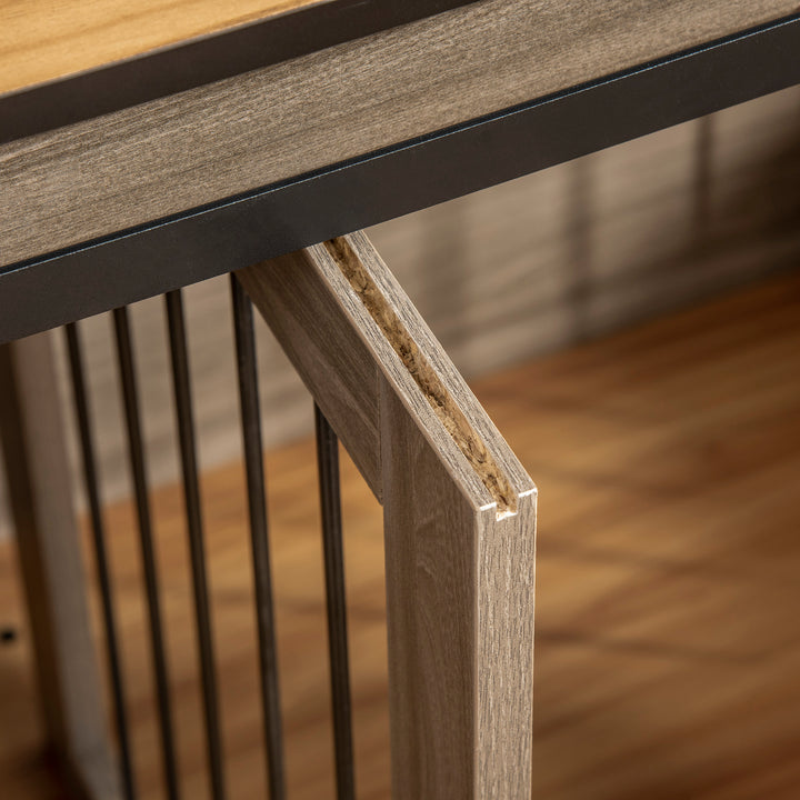Dog Crate Furniture for Large Dogs, Double Dog Cage for Small Dogs, with Sliding Doors - Oak Tone