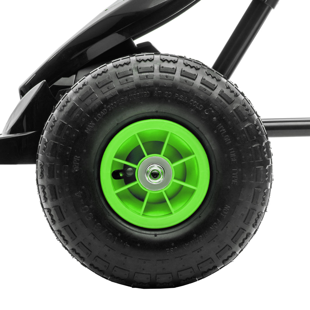 Kids Pedal Go Kart, with Adjustable Seat, Inflatable Tyres - Green