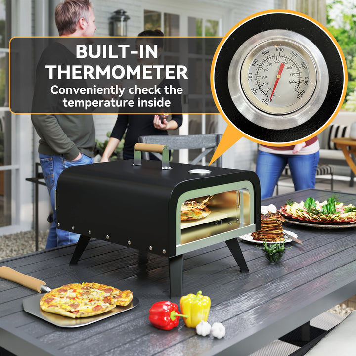 Gas Powered 12" Pizza Oven - Black