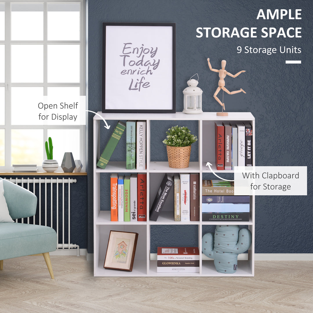 Nine-Cube Storage Shelf - White