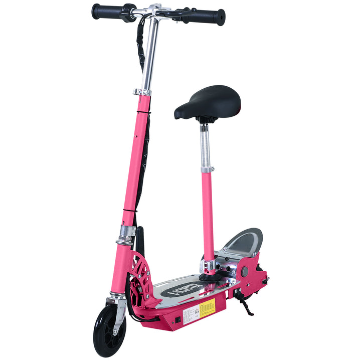 120W Foldable Powered Scooters with 24V Rechargeable Battery, Adjustable Ride on Toy (Pink)