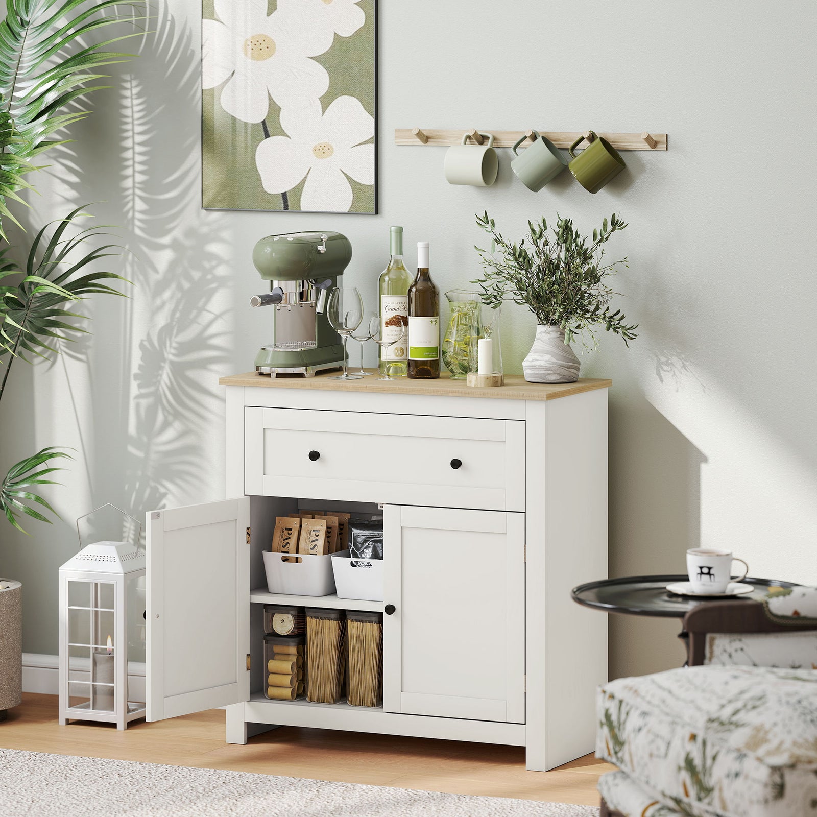 Sideboard Storage Cabinet, Modern Kitchen Cupboard with Adjustable She