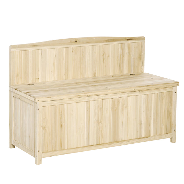 MCL Wood Storage Bench for Patio Furniture, Outdoor Garden Seating Tools