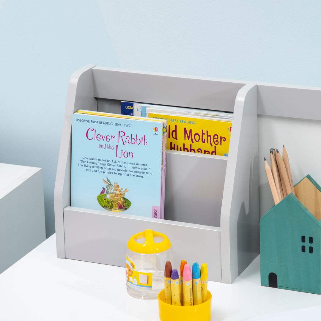 Kids Table and Chair Set w/ Whiteboard - Grey
