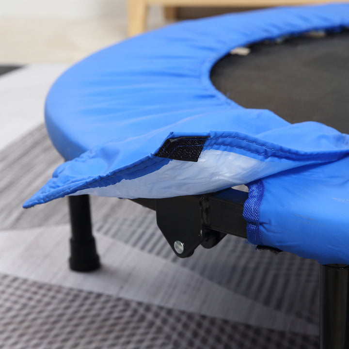 Φ96cm Mini Fitness Trampoline Home Gym Yoga Exercise Rebounder Indoor Outdoor Jumper with Safety Pad, Support Up to 100 KG, Blue and Black