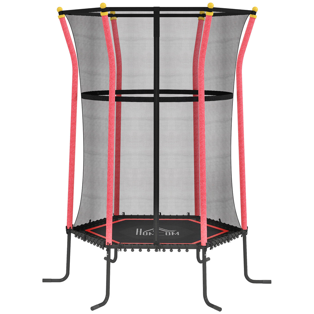 Kids Trampoline Mini Bouncer with Enclosure Safety Net For Ages 3-10 Years - Red