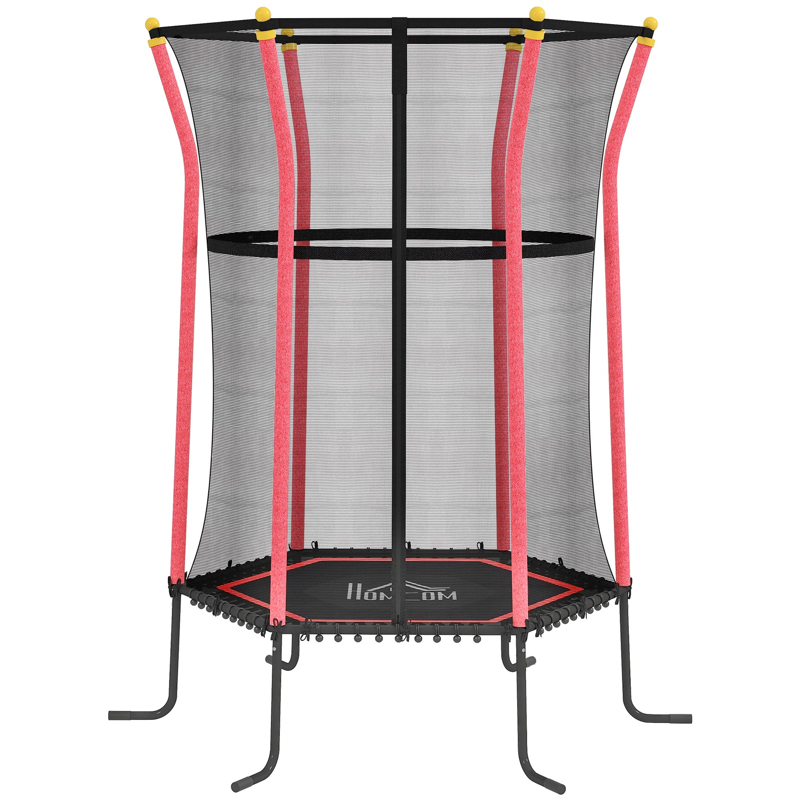 Kids Trampoline Mini Bouncer with Enclosure Safety Net For Ages 3-10 Years - Red