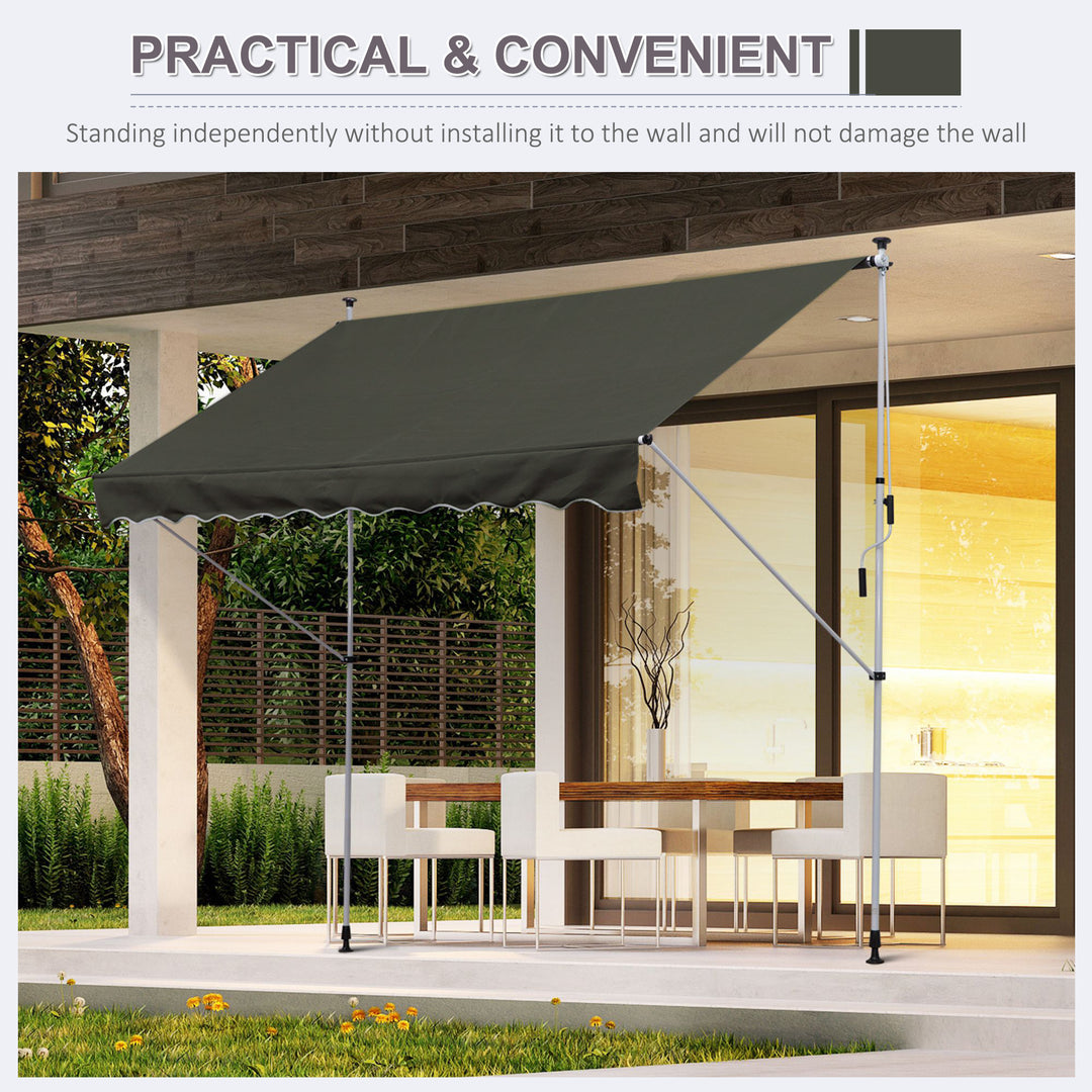 MCL 3x1.5m  Adjustable Outdoor Aluminium Frame Awning Grey