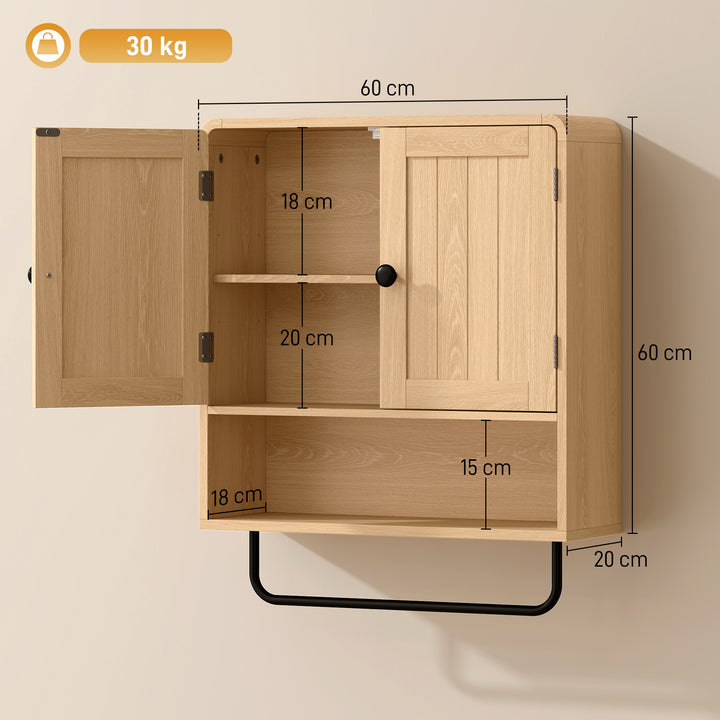 Bathroom Cabinet Wall Mounted, Bathroom Wall Cabinet with 2 Doors, Adj