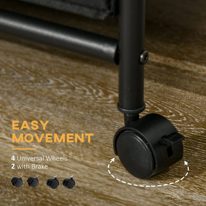 MCL Industrial Hanging Clothes Rail, Clothes Rack with 6 Fabric Drawers, Open Wardrobe Organiser for Hallway, Bedroom and Closet, Rustic Brown