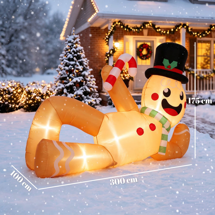 9.8ft Giant Christmas Inflatable Gingerbread Man Side-Lying, Outdoor - view 3