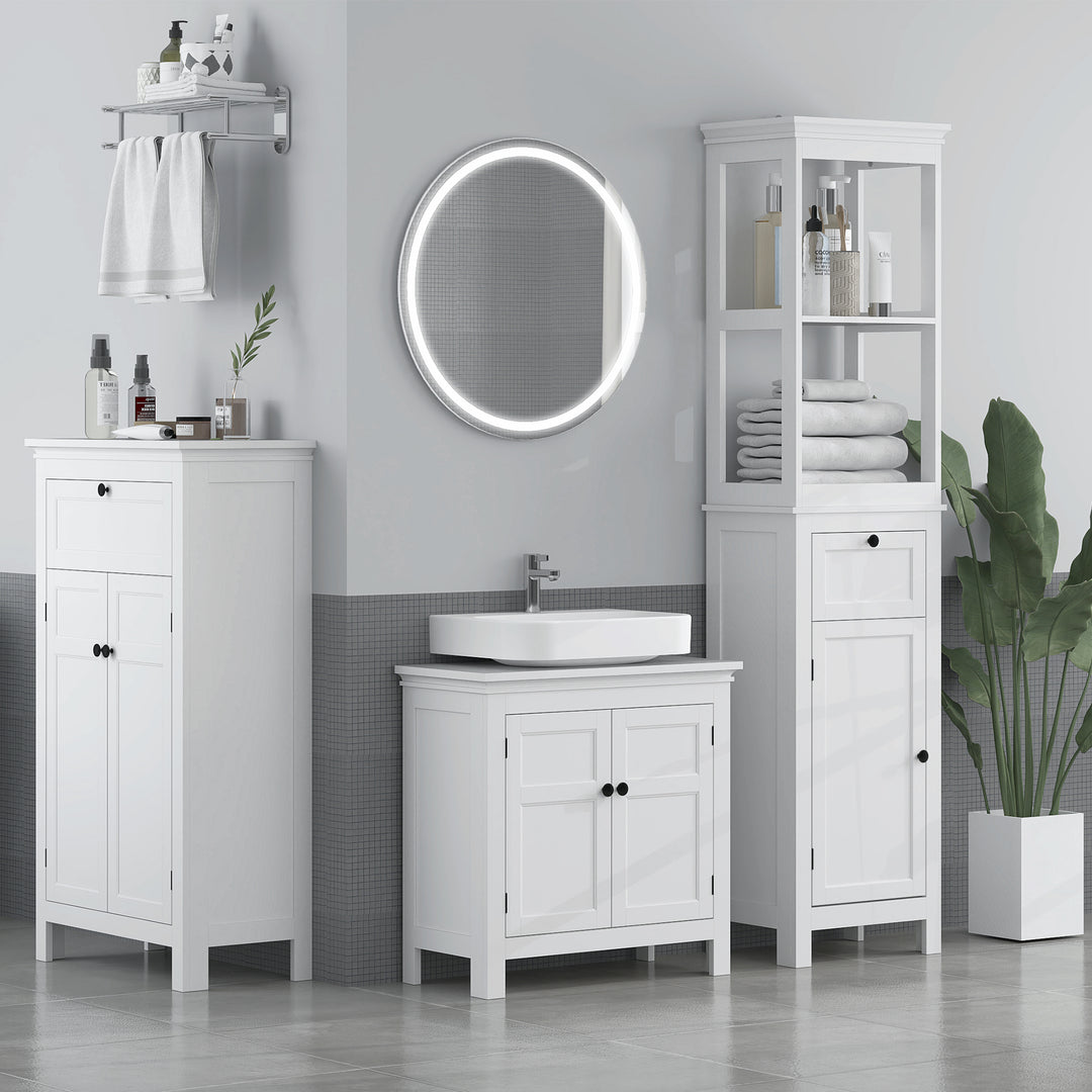 15 x 20cm 'U' Cut Out Bathroom Storage Cabinet - White