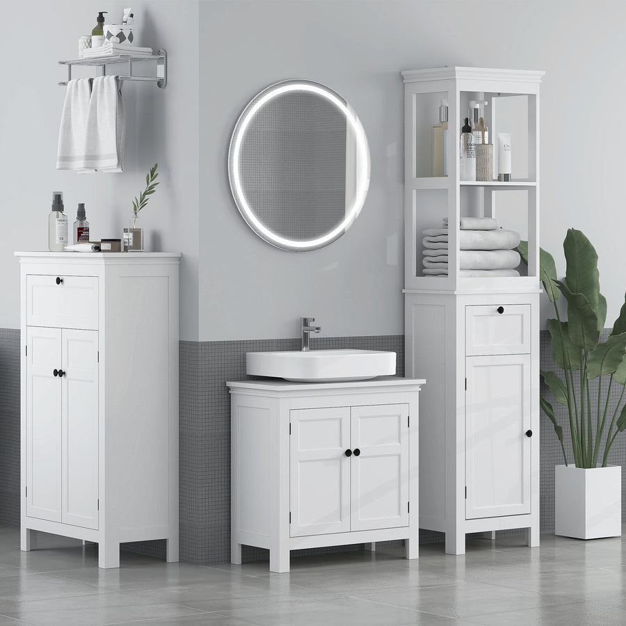 15 x 20cm 'U' Cut Out Bathroom Storage Cabinet - White
