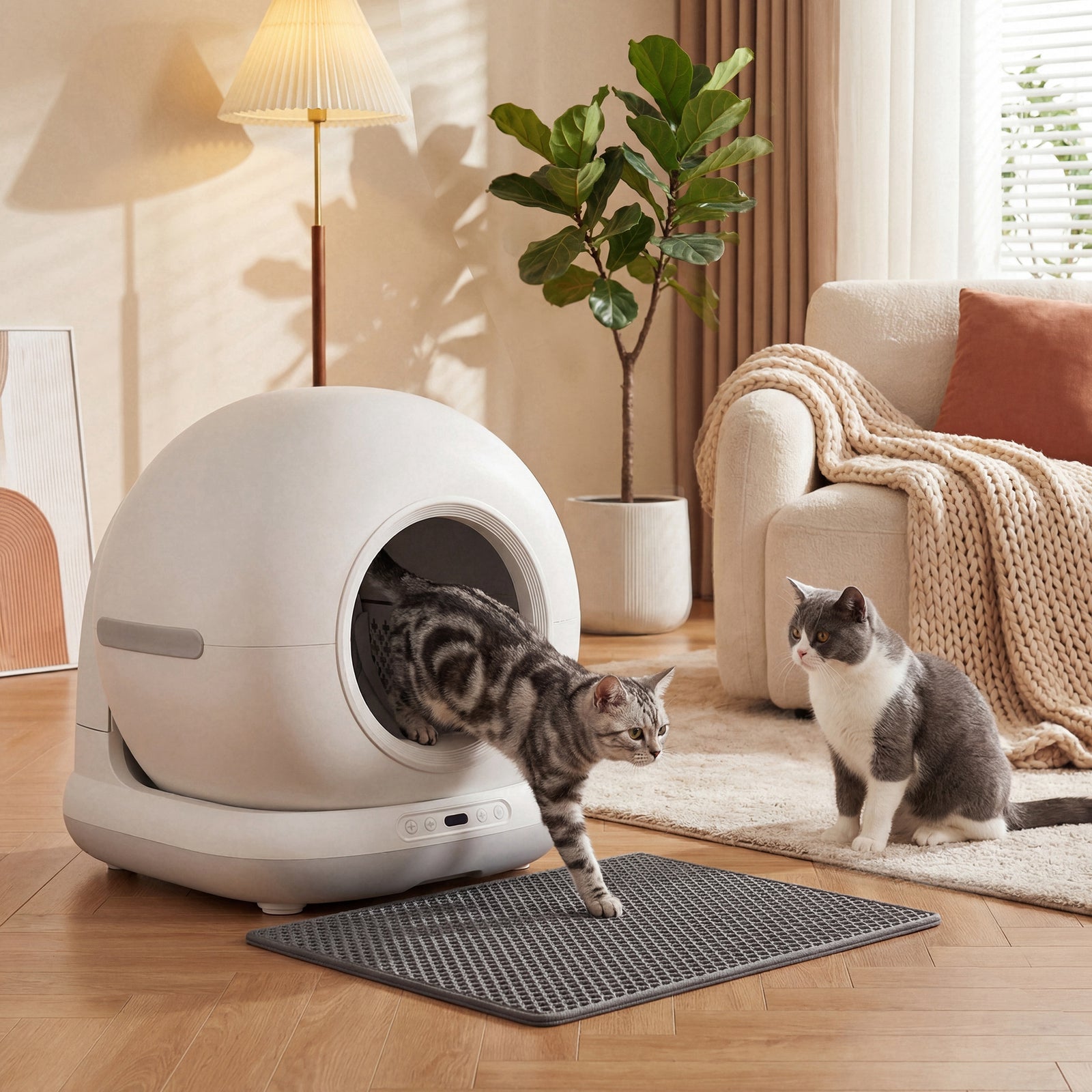 72L Self Cleaning Cat Litter Tray Automatic Cat Litter Box APP Control