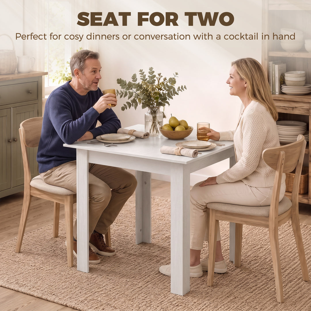 Square Dining Table, Modern Small Dining Table with Wood Effect, Space