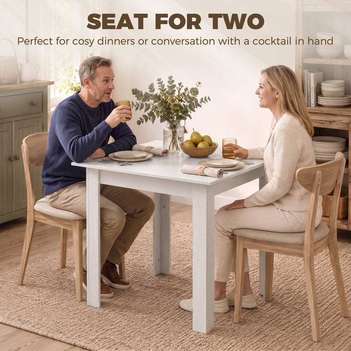 Square Dining Table, Modern Small Dining Table with Wood Effect, Space