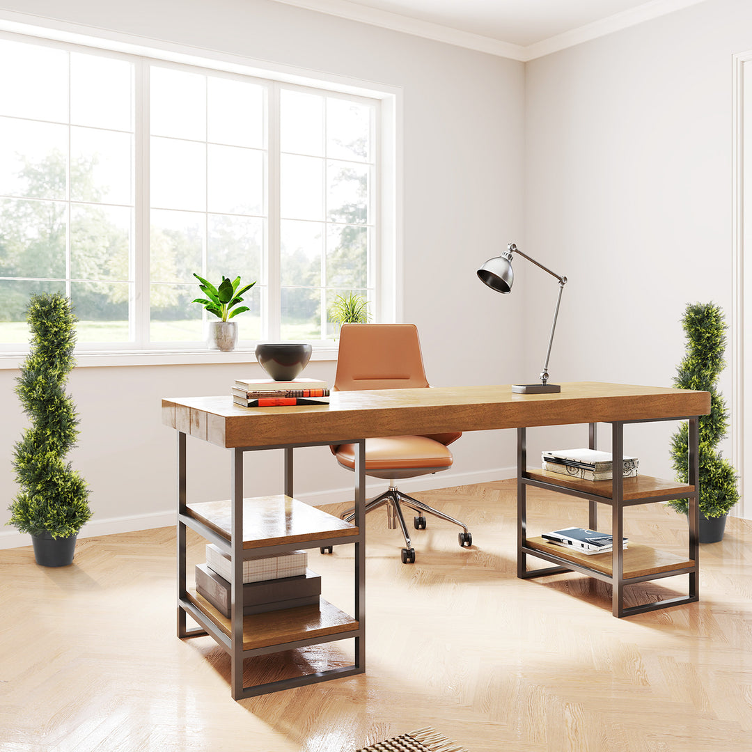 MCL 90cm/3FT Artificial Trees, Spiral Topiary Trees w/ Pot Set Of 2, Fake Indoor Greenery Plant Home Office Garden Decor Green