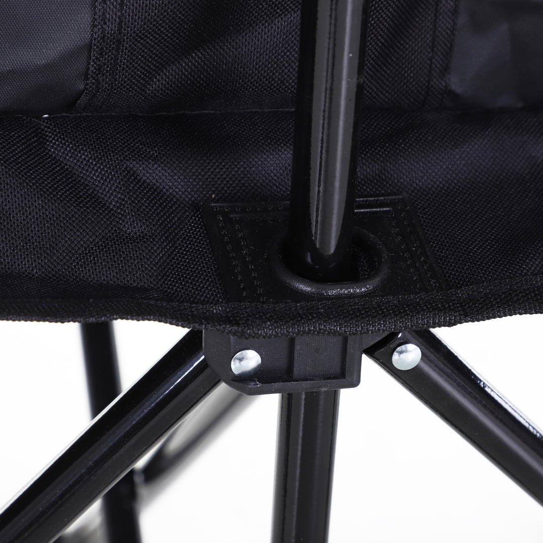 MCL 6 Seat Folding Sports Bench Portable Sports Team Bench Spectator Chair with Cooler Bag and Carrying Bag for Outdoor Picnic Camping - Black