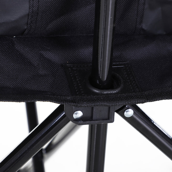 6 Seat Folding Sports Bench Portable Sports Team Bench Spectator Chair with Cooler Bag and Carrying Bag for Outdoor Picnic Camping - Black
