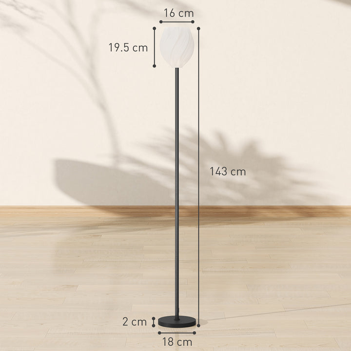 Flower Floor Lamp for Living Room, 3D Printed Modern Standing Lamp with Rose Shade, 3 Colour Temperature & Foot Switch, Minimalist Tall Pole Lampshade for Bedroom, Office, White