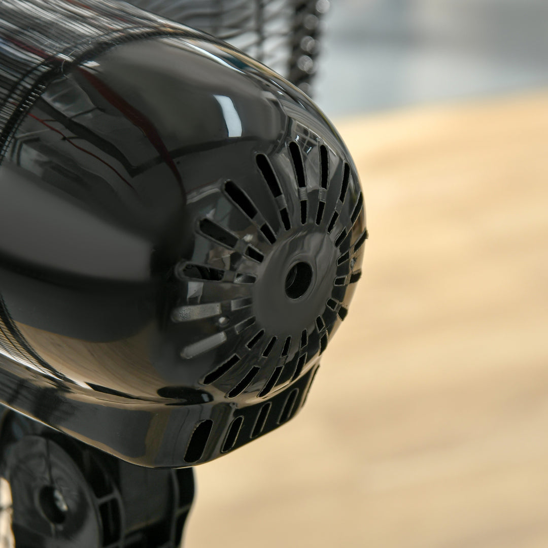 MCL 18" Pedestal Fan, Oscillating Standing Fan with Remote Control, Floor Fan with Adjustable Height, 3 Speed, 7.5-Hour Timer, Black