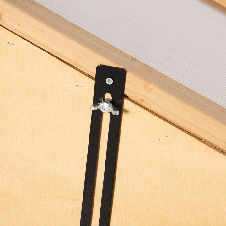 MCL Wooden Cold Frame Polycarbonate Greenhouse with Openable Top Cover and Double Door, Grow House for Flower, Vegetable and Plants, 70 x 50 x 120cm, Grey