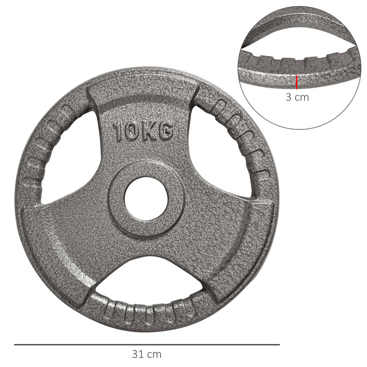 MCL Set of 2 Cast Iron Weight Plates for 2"/5cm Hole Dumbbell Handle Bar, Barbell Weight 2 x 10kg