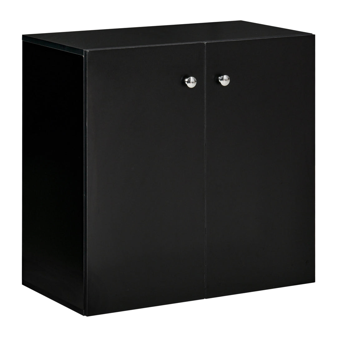 MCL Storage Cabinet w/ Two Shelves Wooden Sideboard Freestanding Kitchen Cupboard Bookcase - Black
