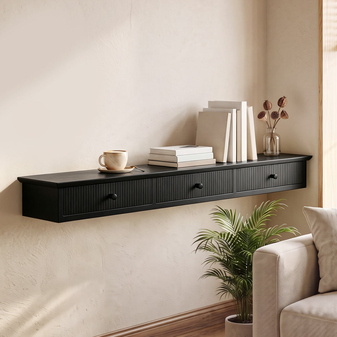 Shelf Wall-Mounted Storage Shelf Shelving Unit MDF 93 x 15 x 10 cm Ent