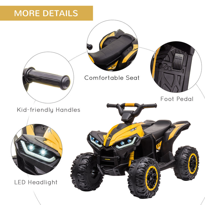 HOMCOM Kids' 12V Electric Quad Bike: Ride-On ATV with Forward/Reverse, Speed Control, Suspension, Horn & Music, Yellow | Aosom UK