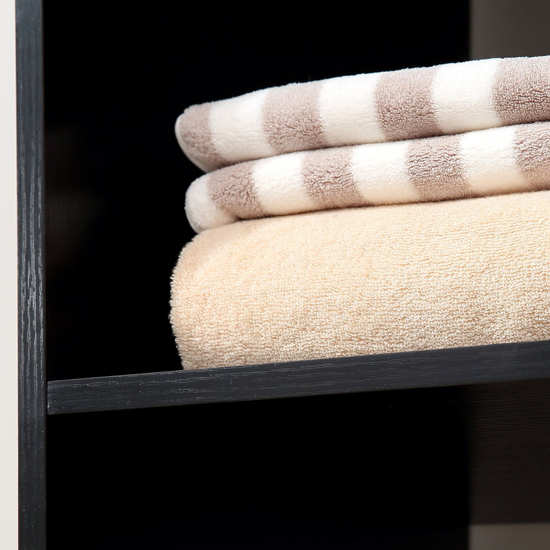 Open Wardrobe on Wheels, Bedroom Wardrobe with Clothes Hanging Rail, 3 Storage Shelves, Mobile Garment Rack for Cloakroom, Hallway, Black