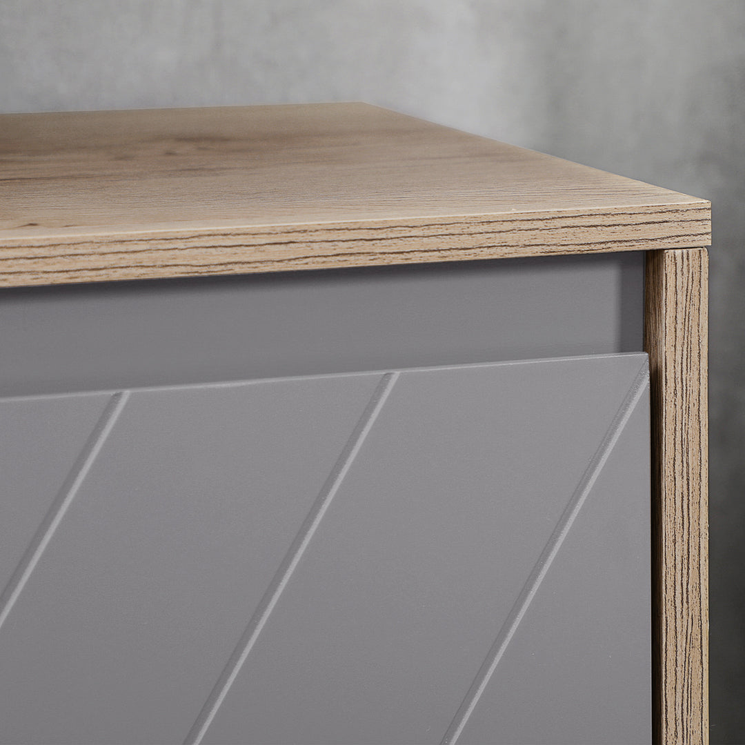 MCL Under Sink Storage Cabinet Floor Standing Cupboard w/ Adjustable Shelf Bathroom Cabinet 2 Doors Versatile Style Grey