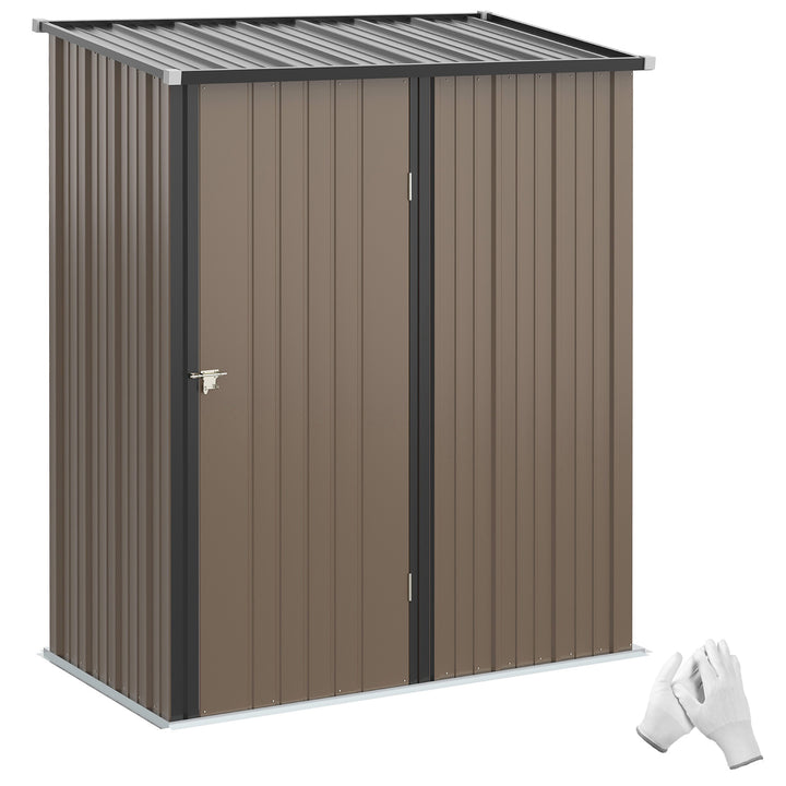 MCL 5.3 x 3.1ft Corrugated Steel Garden Shed - Brown