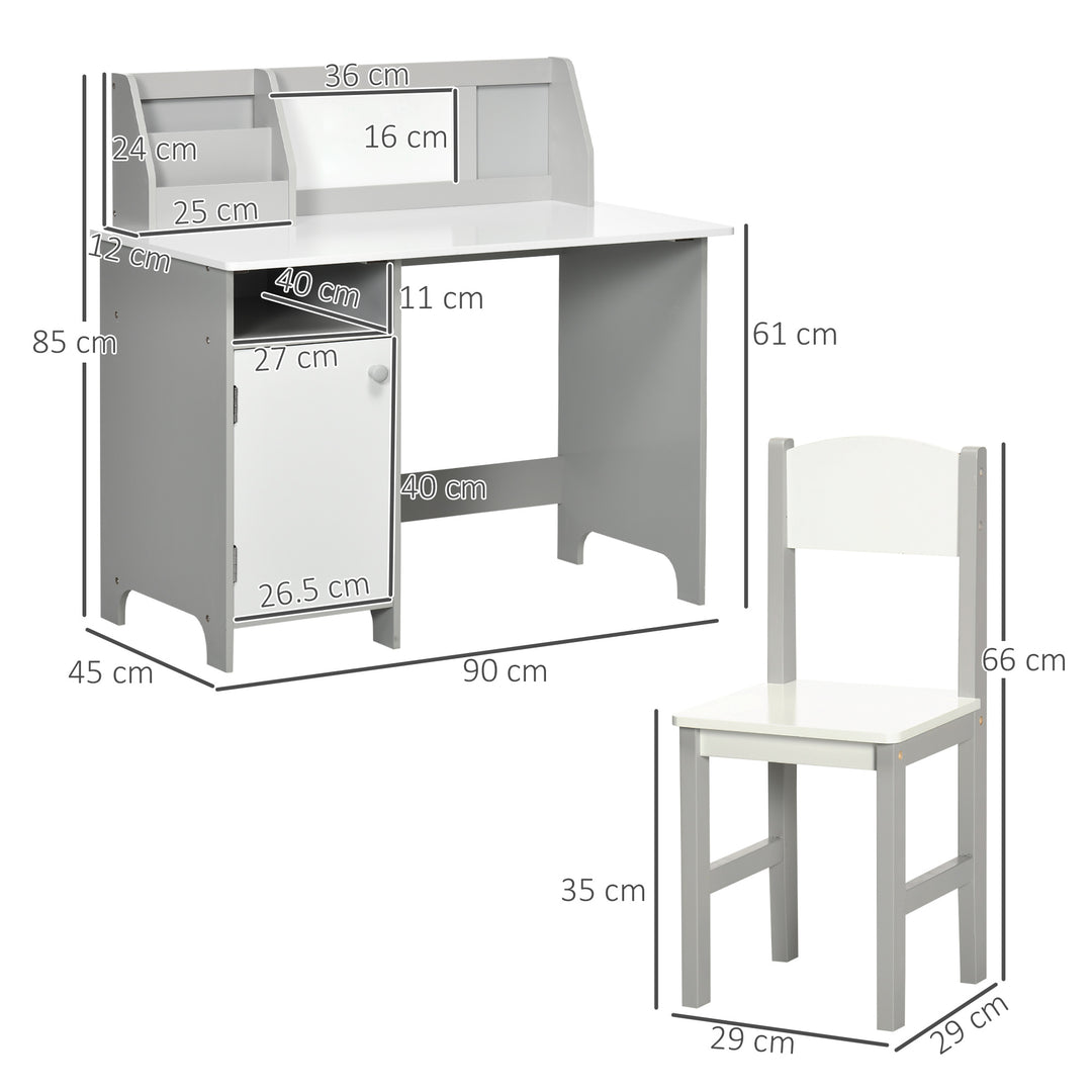 HOMCOM Children's Activity Table and Chair Set with Dry Erase Top, 2 Piece, Multi