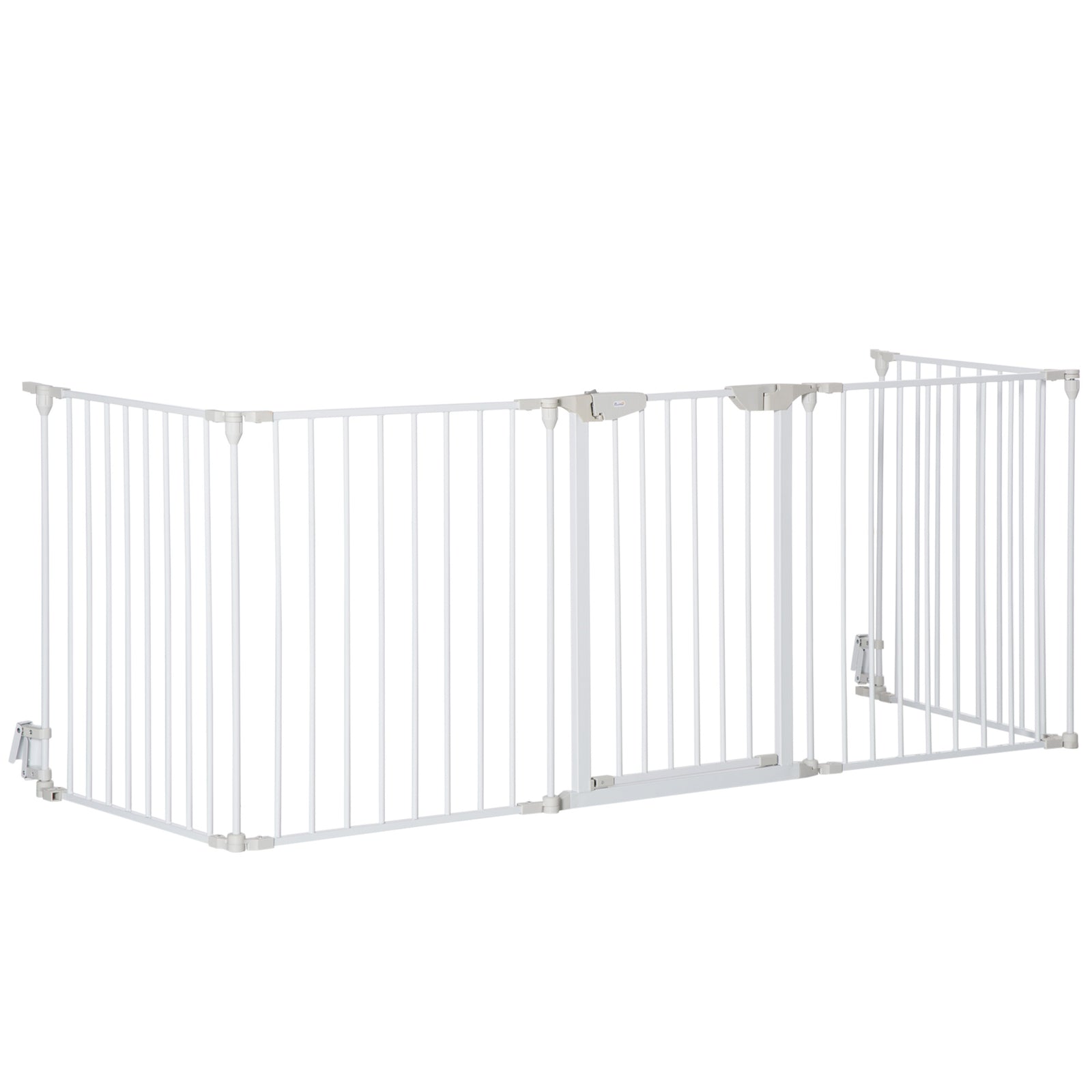 5 Panels Pet Playpen Metal Fence w/ Walk Through Door - White