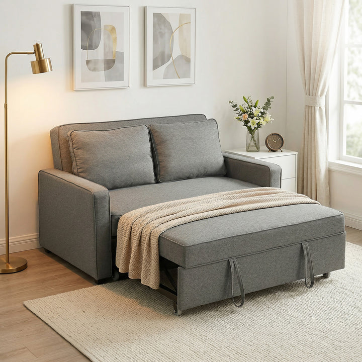 Double Sofa Bed Click Clack Sofa Bed Pull Out Bed with Adjustable Back