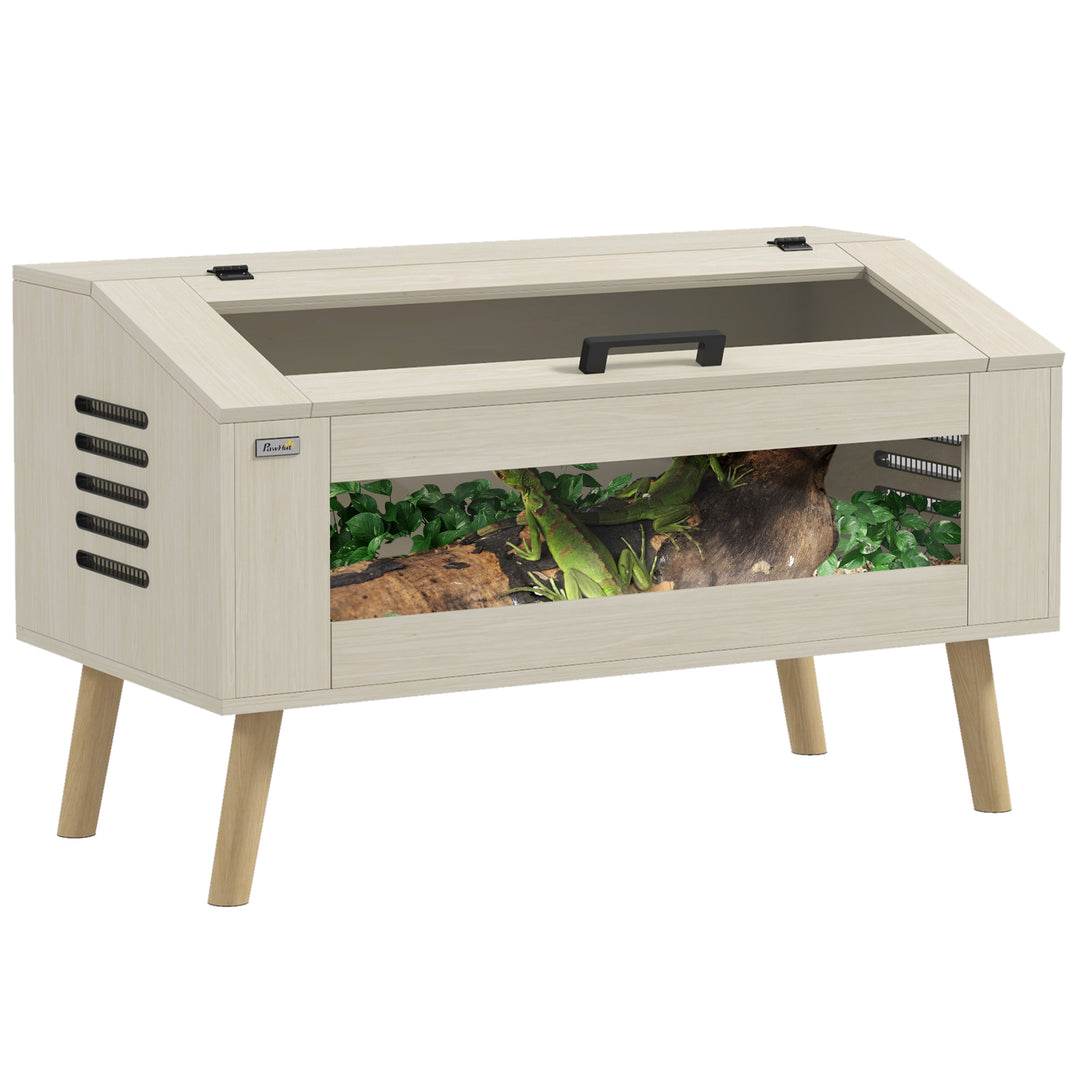 140L Vivarium for Snakes, Lizards, Horned Frogs, Chameleons, Hamsters, Gerbils with Tempered Glass Windows