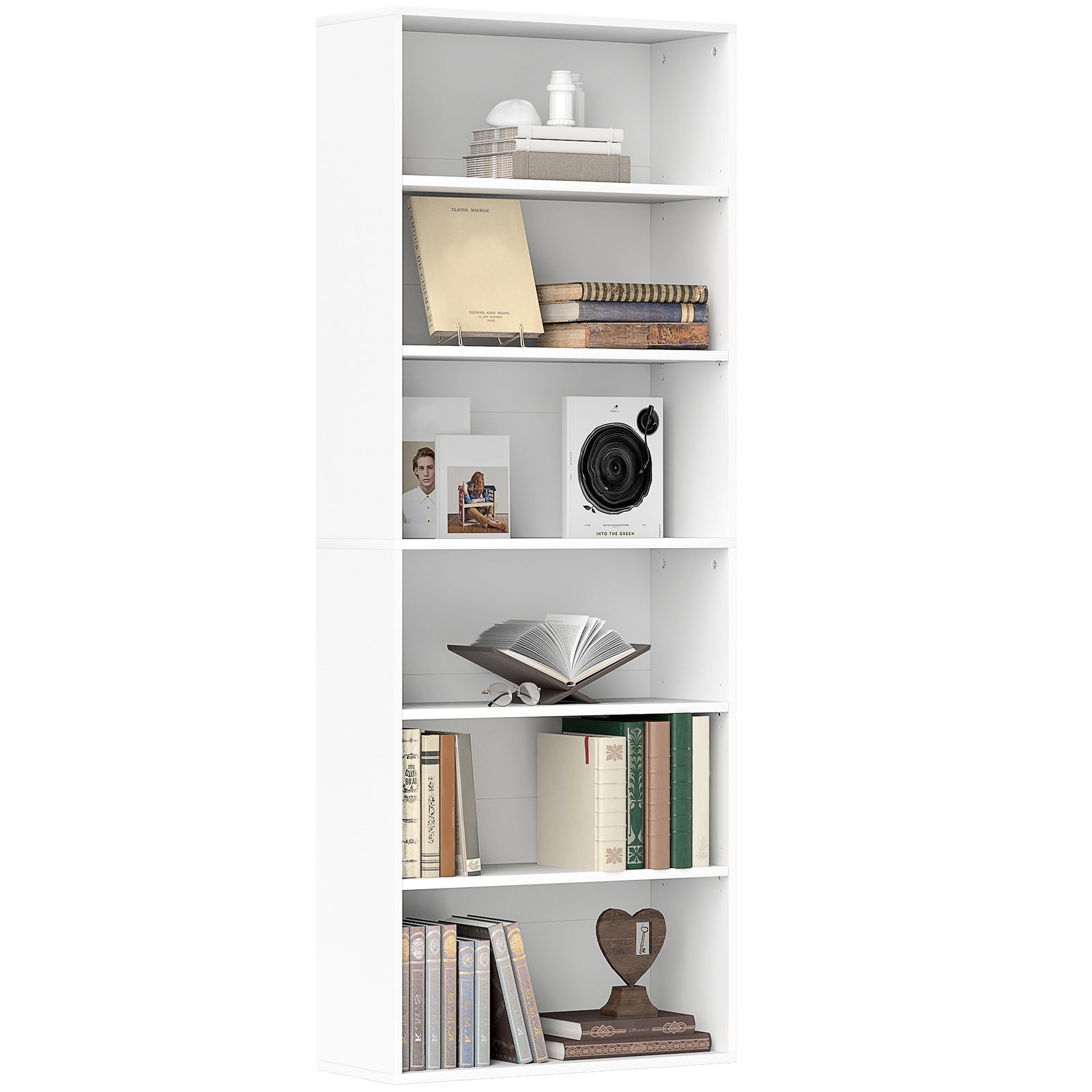 Six Shelf Bookcase - White