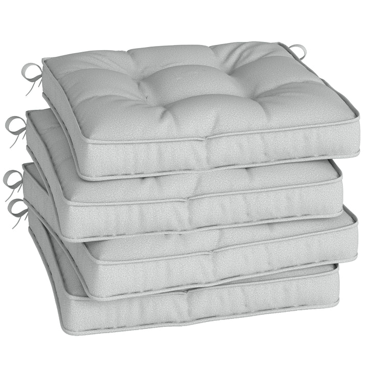 Set of 4 Garden Seat Cushion with Ties, 42 x 42cm Replacement Dining C