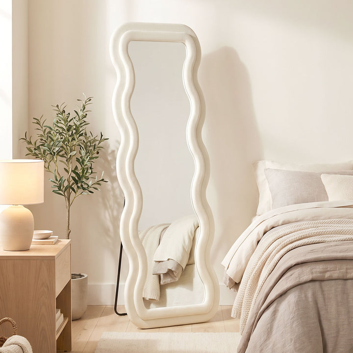Full Length Mirror, 160 x 60 cm Wavy Full Body Wall Standing Mirror wi