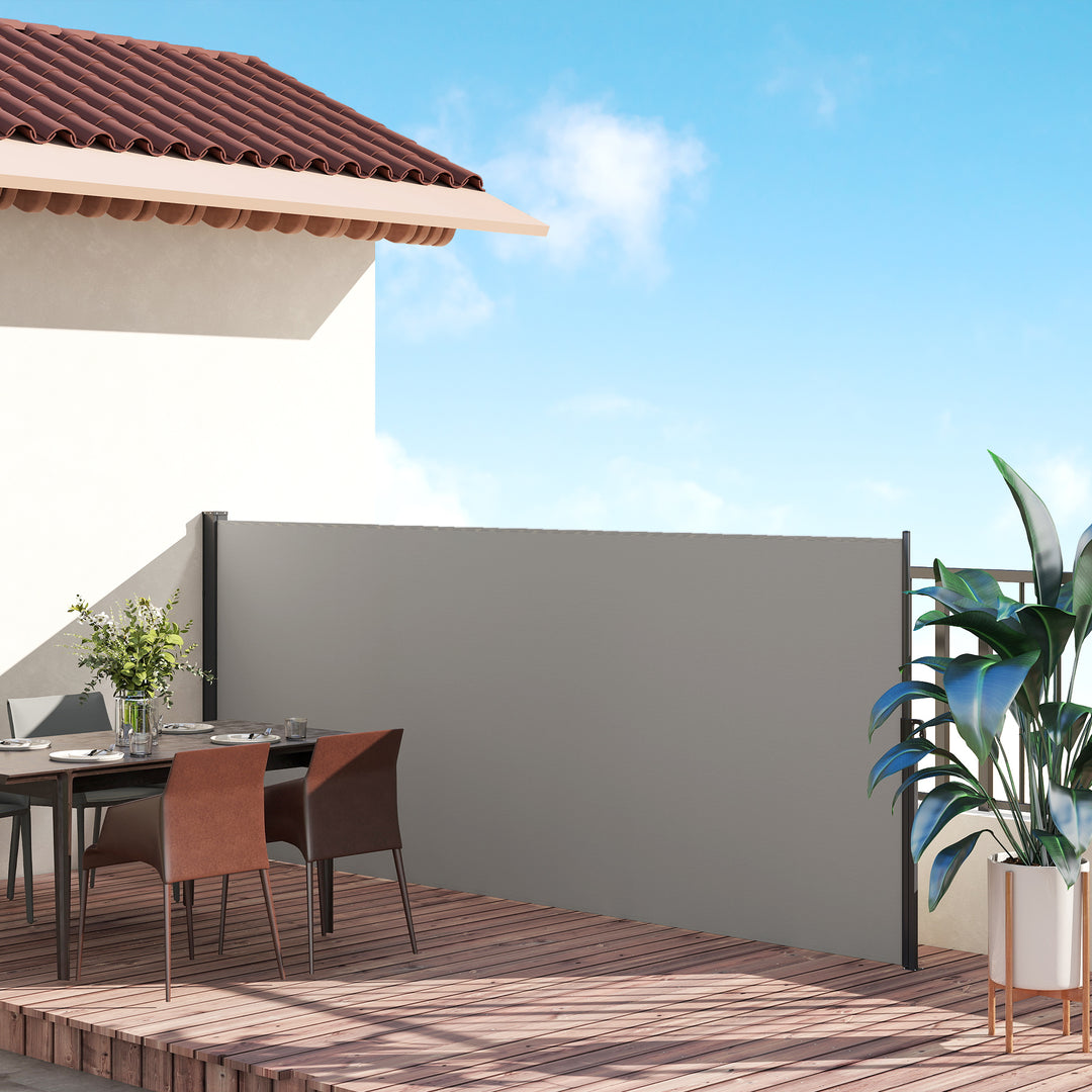 400 x x 160cm Retractable Side Awning - Light Grey